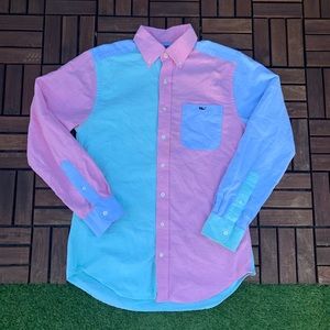 Vineyard vines color block shirt sz S